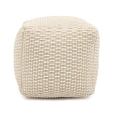 Mascarell Pouf aus Baumwolle und Polypropylen weiß 45 x 45 cm - ZEN ZONE Furniture