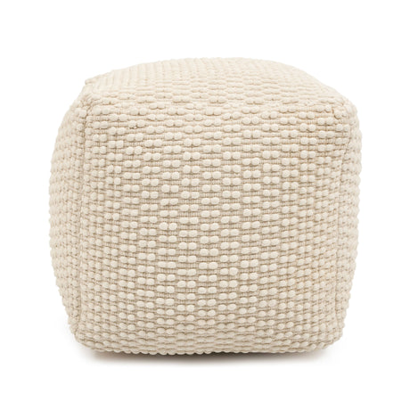 Mascarell Pouf aus Baumwolle und Polypropylen weiß 45 x 45 cm - ZEN ZONE Furniture