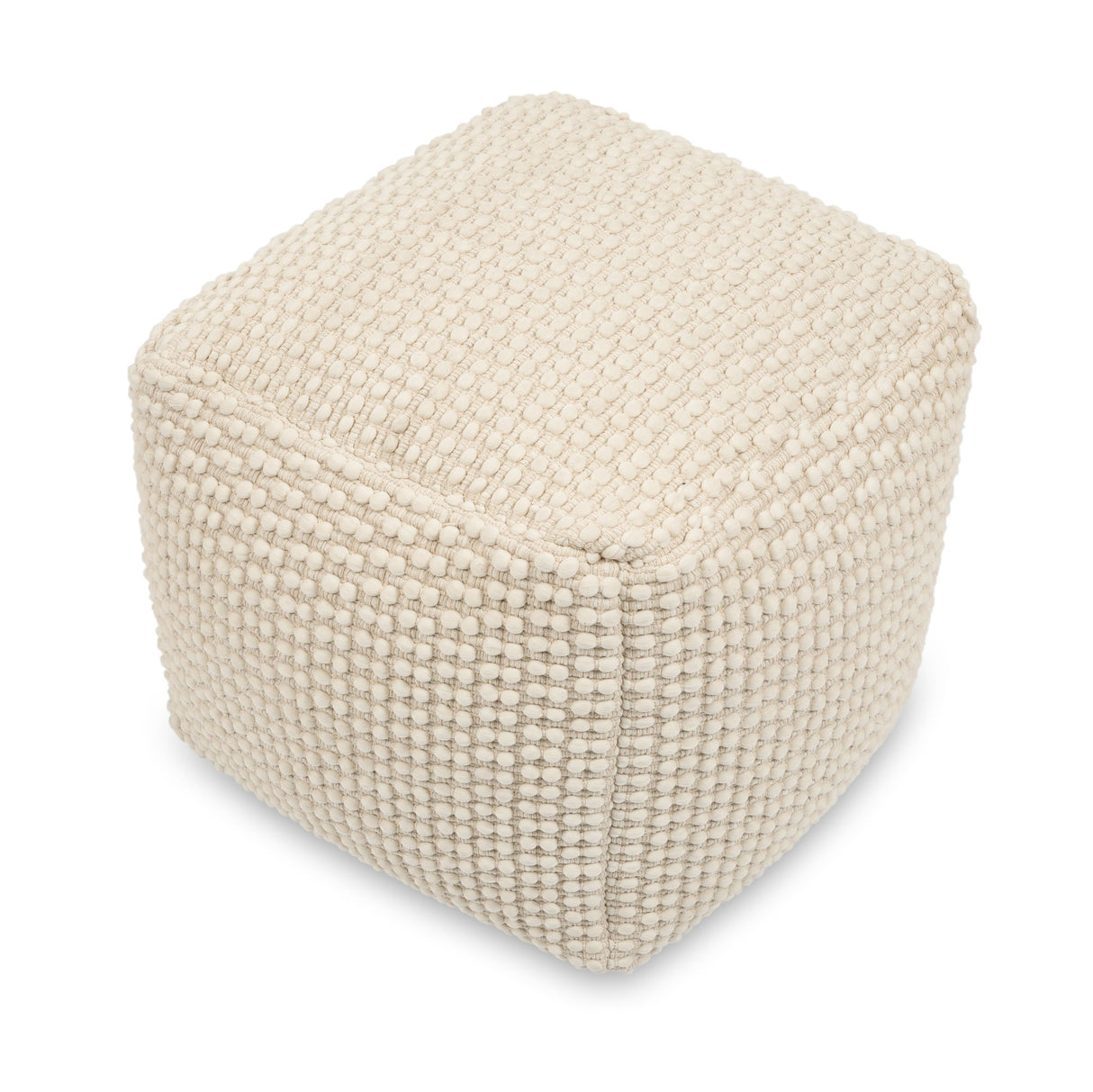 Mascarell Pouf aus Baumwolle und Polypropylen weiß 45 x 45 cm - ZEN ZONE Furniture