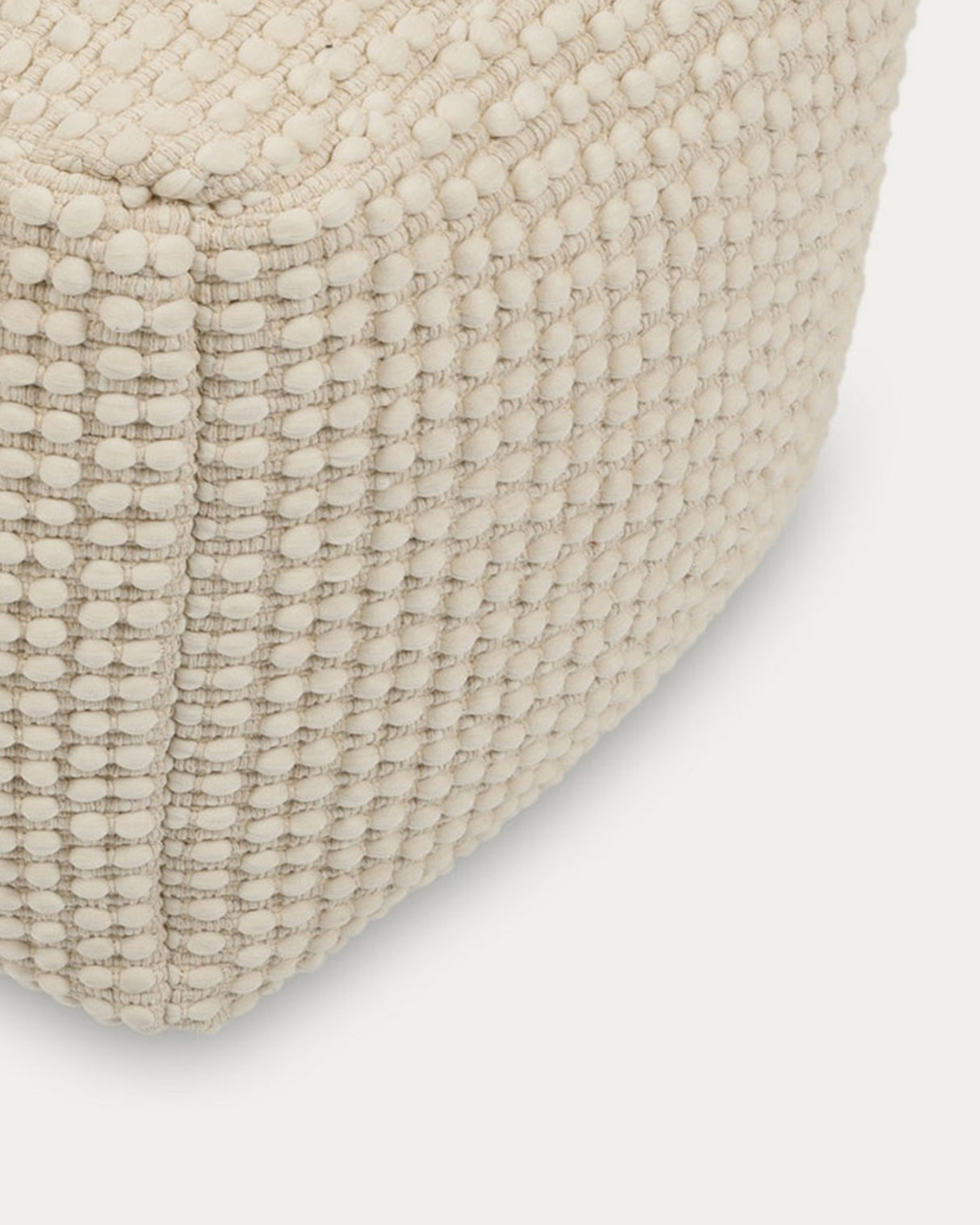 Mascarell Pouf aus Baumwolle und Polypropylen weiß 45 x 45 cm - ZEN ZONE Furniture