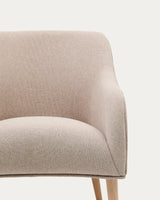 Sessel Bobly in Beige und massivem Buchenholz mit natürlichem Finish - ZEN ZONE Furniture