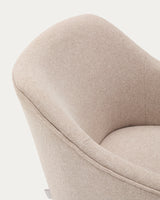 Sessel Bobly in Beige und massivem Buchenholz mit natürlichem Finish - ZEN ZONE Furniture