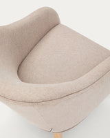 Sessel Bobly in Beige und massivem Buchenholz mit natürlichem Finish - ZEN ZONE Furniture
