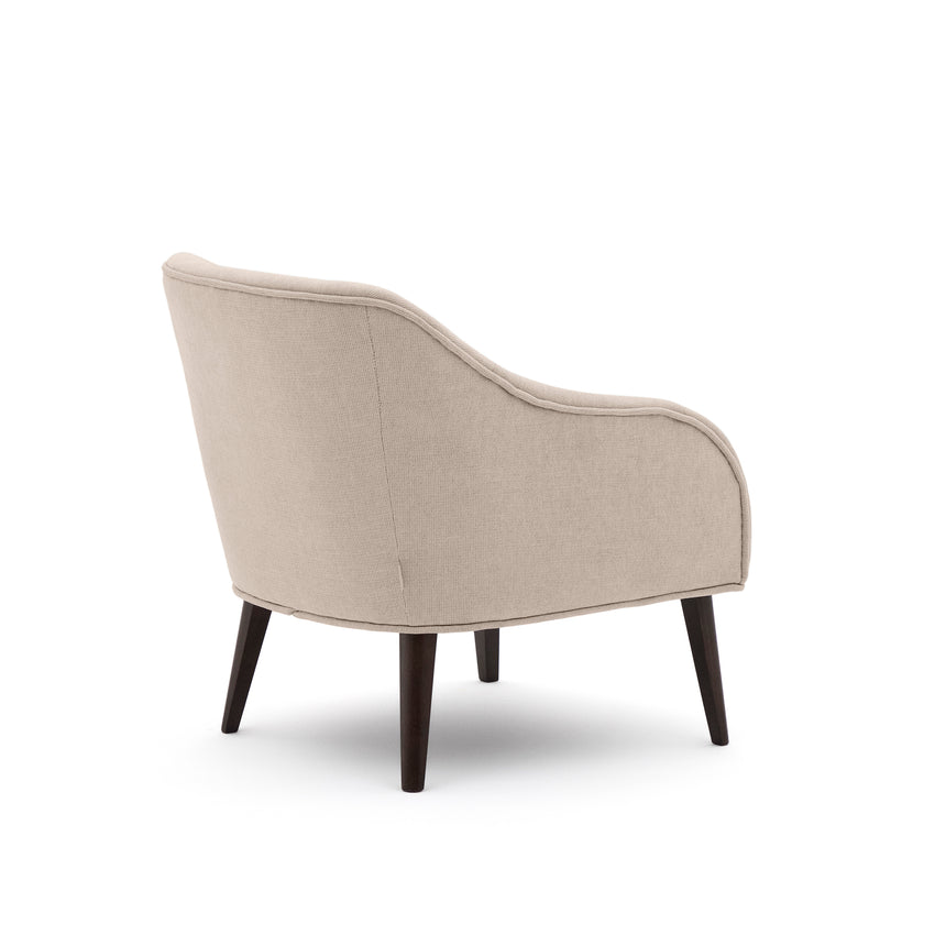 Sessel Bobly in Beige mit massivem Eschenholz mit Wenge-Finish - ZEN ZONE Furniture