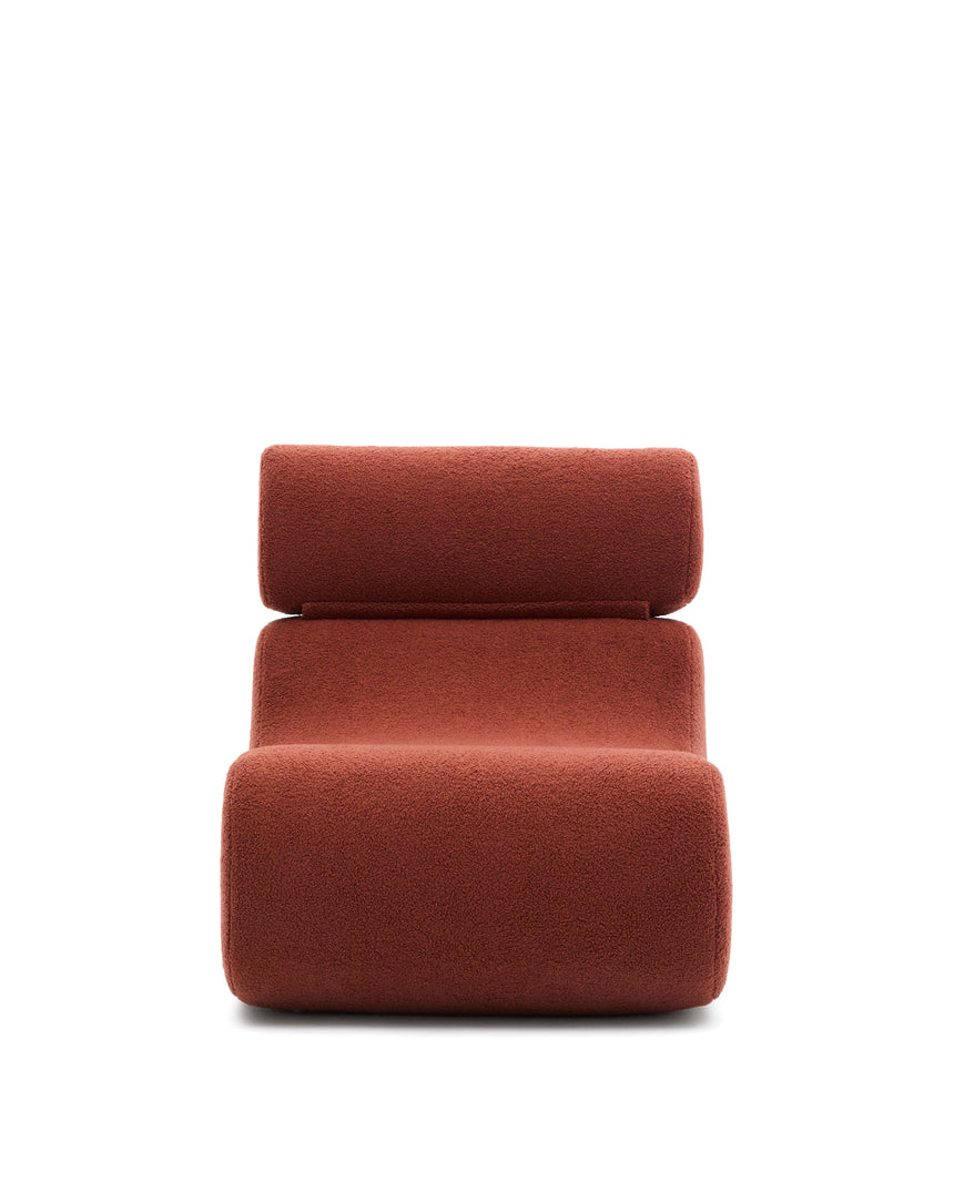 Sessel Club aus terrakottafarbenem Bouclé - ZEN ZONE Furniture