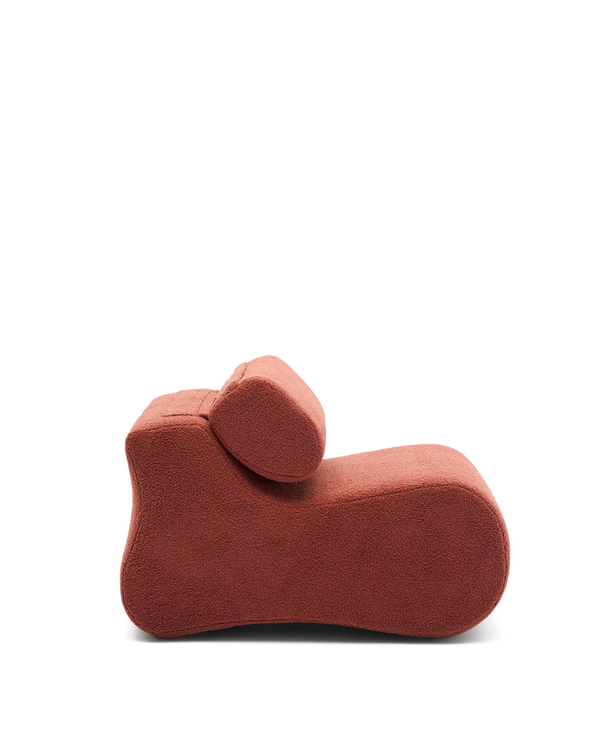 Sessel Club aus terrakottafarbenem Bouclé - ZEN ZONE Furniture