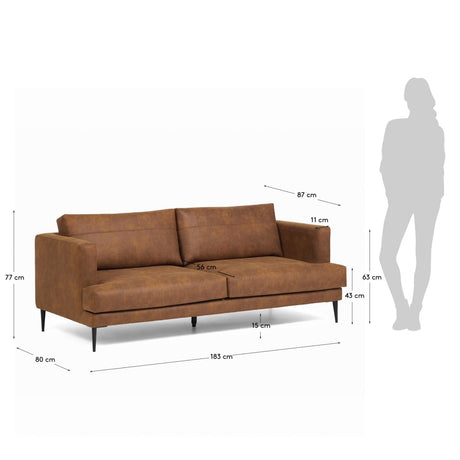 Tanya 2-Sitzer Sofa gepolstert in hellbraun 183 cm FSC Mix Credit - ZEN ZONE Furniture