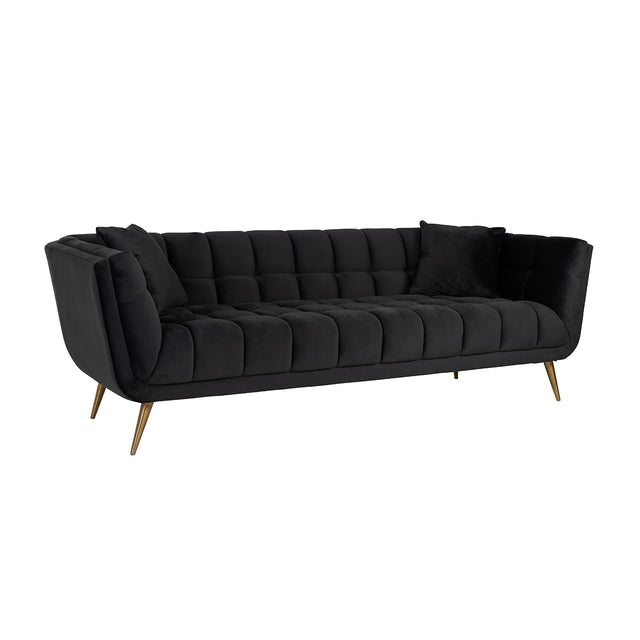 Couch Huxley Antraciet velvet / Brushed gold (Quartz Antraciet 801) - ZEN ZONE