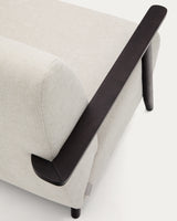 Sessel Meghan aus perlfarbenem Chenille und massivem Eschenholz mit Wenge-Finish FSC Mix Credit - ZEN ZONE Furniture