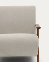 Meghan Sessel perlfarbener Chenille und massives Eschenholz mit Nussholzfinish FSC Mix Credit - ZEN ZONE Furniture