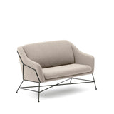 Brida 2-Sitzer-Sofa in Beige und Stahlbeine mit schwarzem Finish 128 cm - ZEN ZONE Furniture