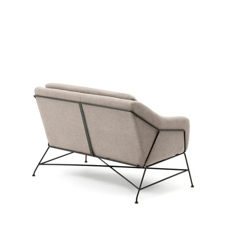 Brida 2-Sitzer-Sofa in Beige und Stahlbeine mit schwarzem Finish 128 cm - ZEN ZONE Furniture