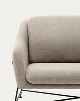 Brida 2-Sitzer-Sofa in Beige und Stahlbeine mit schwarzem Finish 128 cm - ZEN ZONE Furniture