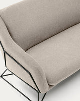 Brida 2-Sitzer-Sofa in Beige und Stahlbeine mit schwarzem Finish 128 cm - ZEN ZONE Furniture