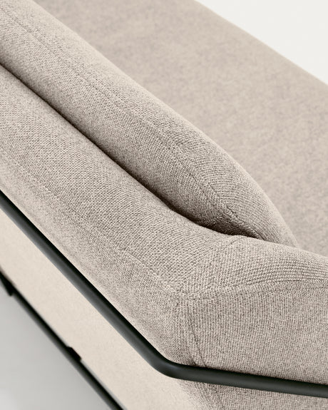 Brida 2-Sitzer-Sofa in Beige und Stahlbeine mit schwarzem Finish 128 cm - ZEN ZONE Furniture