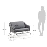 Brida 2-Sitzer-Sofa dunkelgrau 128 cm - ZEN ZONE Furniture