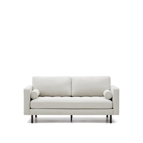Debra 2-Sitzer-Sofa mit Bezug in perlfarbener Chenille Beine Wenge-Finish 182 cm - ZEN ZONE Furniture