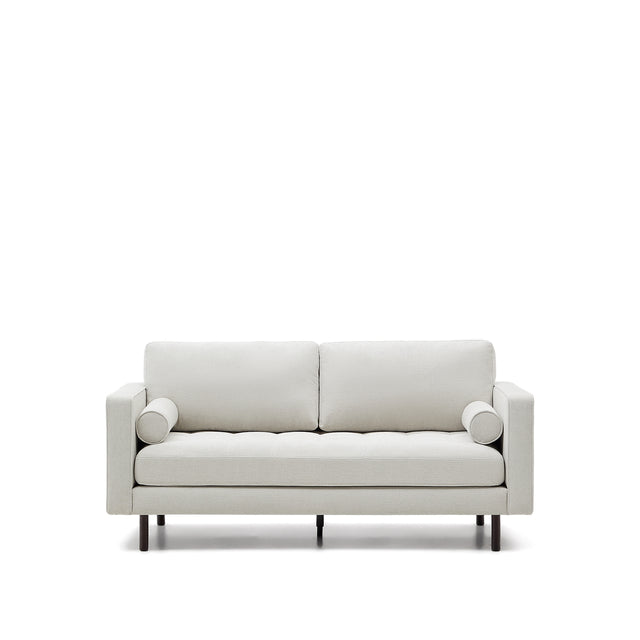 Debra 2-Sitzer-Sofa mit Bezug in perlfarbener Chenille Beine Wenge-Finish 182 cm - ZEN ZONE Furniture