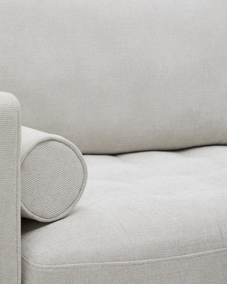 Debra 2-Sitzer-Sofa mit Bezug in perlfarbener Chenille Beine Wenge-Finish 182 cm - ZEN ZONE Furniture