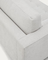 Debra 2-Sitzer-Sofa mit Bezug in perlfarbener Chenille Beine Wenge-Finish 182 cm - ZEN ZONE Furniture
