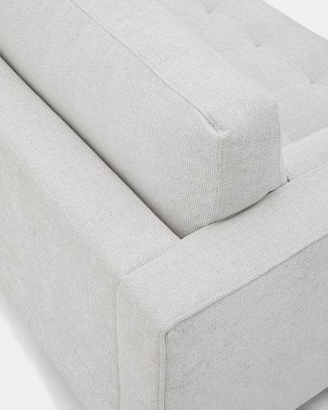 Debra 2-Sitzer-Sofa mit Bezug in perlfarbener Chenille Beine Wenge-Finish 182 cm - ZEN ZONE Furniture