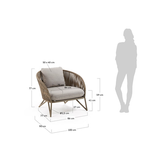 Branzie Sessel aus braunem Seil - ZEN ZONE Furniture
