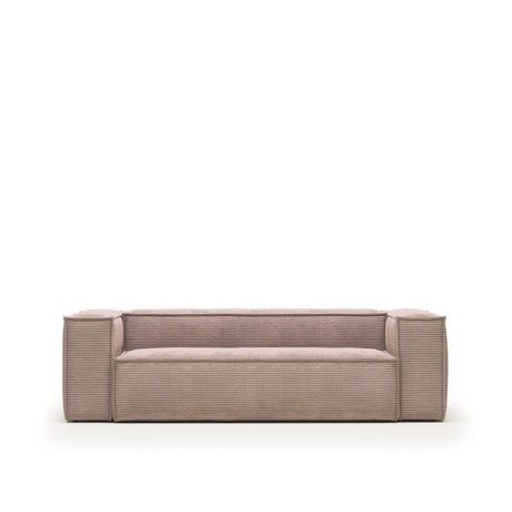 Blok 3-Sitzer-Sofa breiter Cord rosa 240 cm - ZEN ZONE