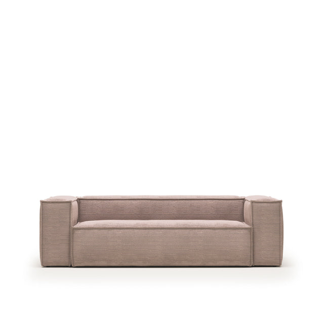 Blok 3-Sitzer-Sofa breiter Cord rosa 240 cm - ZEN ZONE