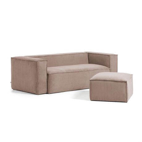 Blok 3-Sitzer-Sofa breiter Cord rosa 240 cm - ZEN ZONE