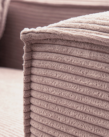 Blok 3-Sitzer-Sofa breiter Cord rosa 240 cm - ZEN ZONE Furniture