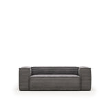 Blok 2-Sitzer-Sofa breiter Cord grau 210 cm - ZEN ZONE