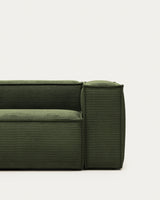 Blok 2-Sitzer-Sofa breiter Cord grün 210 cm - ZEN ZONE Furniture