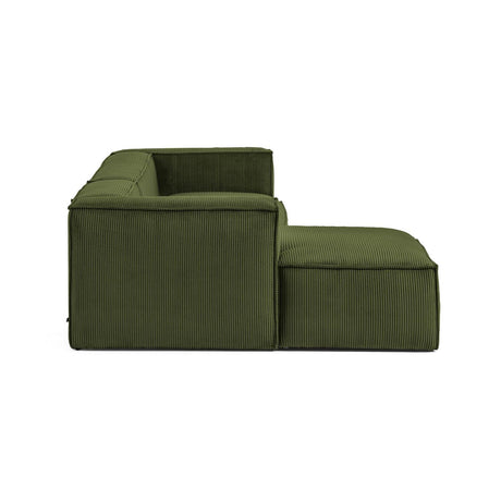 Blok 4-Sitzer-Sofa mit Chaiselongue links breiter Cord grün 330 cm - ZEN ZONE