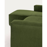 Blok 4-Sitzer-Sofa mit Chaiselongue links breiter Cord grün 330 cm - ZEN ZONE