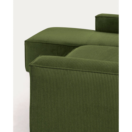 Blok 4-Sitzer-Sofa mit Chaiselongue links breiter Cord grün 330 cm - ZEN ZONE