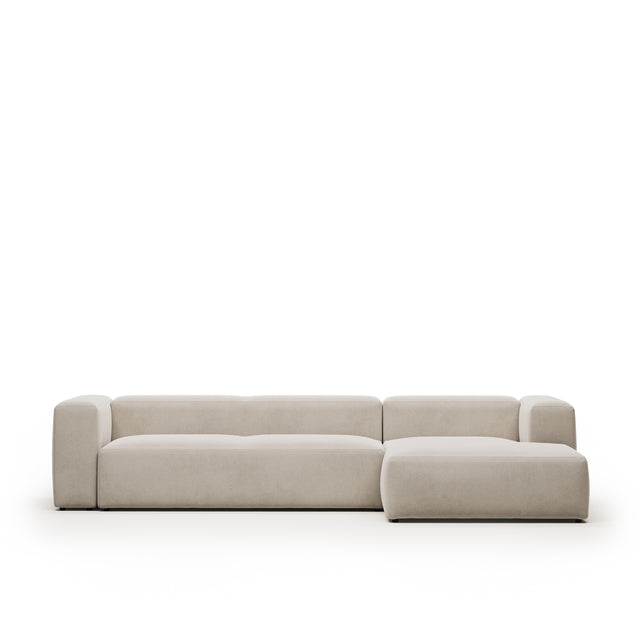 Blok 4-Sitzer Sofa mit Chaiselongue rechts beige 330 cm - ZEN ZONE Furniture