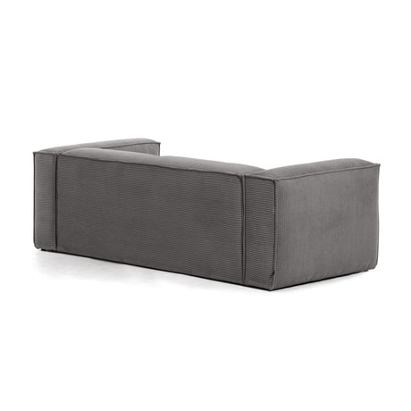 Blok 2-Sitzer-Sofa mit Chaiselongue rechts breiter Cord grau 240 cm - ZEN ZONE