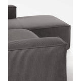 Blok 2-Sitzer-Sofa mit Chaiselongue rechts breiter Cord grau 240 cm - ZEN ZONE