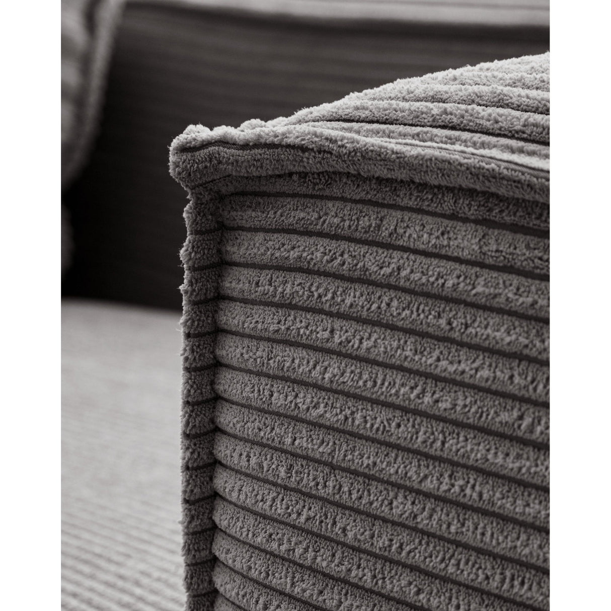 Blok 2-Sitzer-Sofa mit Chaiselongue rechts breiter Cord grau 240 cm - ZEN ZONE