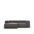 Blok 2-Sitzer-Sofa mit Chaiselongue links breiter Cord grau 240 cm - ZEN ZONE Furniture