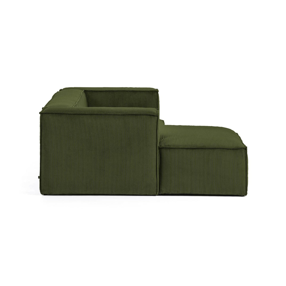 Blok 2-Sitzer-Sofa mit Chaiselongue links breiter Cord grün 240 cm - ZEN ZONE