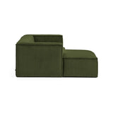 Blok 2-Sitzer-Sofa mit Chaiselongue links breiter Cord grün 240 cm - ZEN ZONE