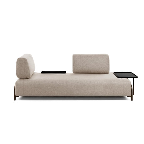Compo 3-Sitzer Sofa beige mit großem Tablett 252 cm - ZEN ZONE