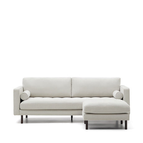 Debra 3-Sitzer-Sofa mit Pouf mit Bezug in perlfarbener Chenille Beine Wenge-Finish 22 - ZEN ZONE Furniture