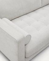 Debra 3-Sitzer-Sofa mit Pouf mit Bezug in perlfarbener Chenille Beine Wenge-Finish 22 - ZEN ZONE Furniture