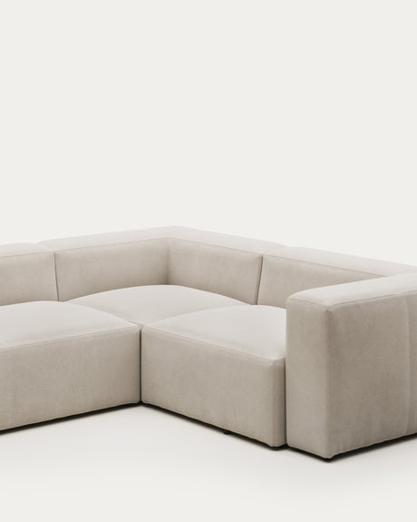 Blok 4-Sitzer-Ecksofa beige 320 x 230 cm / 230 x 320 cm - ZEN ZONE Furniture