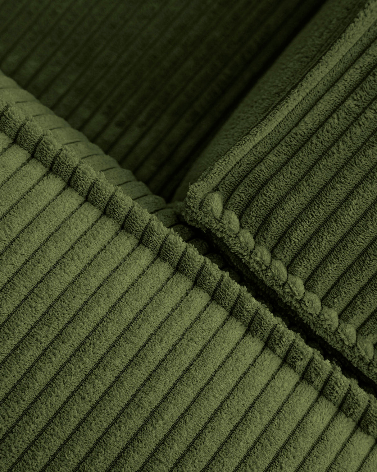 Blok 4-Sitzer Ecksofa Cord grün 320 x 230 cm / 230 x 320 cm - ZEN ZONE Furniture