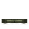 Blok 6-Sitzer Ecksofa dicker Cord grün 320 x 320 cm - ZEN ZONE Furniture