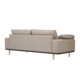 Noa 3-Sitzersofa mit Kissen beige und Beinen Natur 230 cm - ZEN ZONE