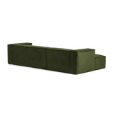 Blok 3-Sitzer-Sofa mit Chaiselongue links breiter Cord grün 300 cm - ZEN ZONE
